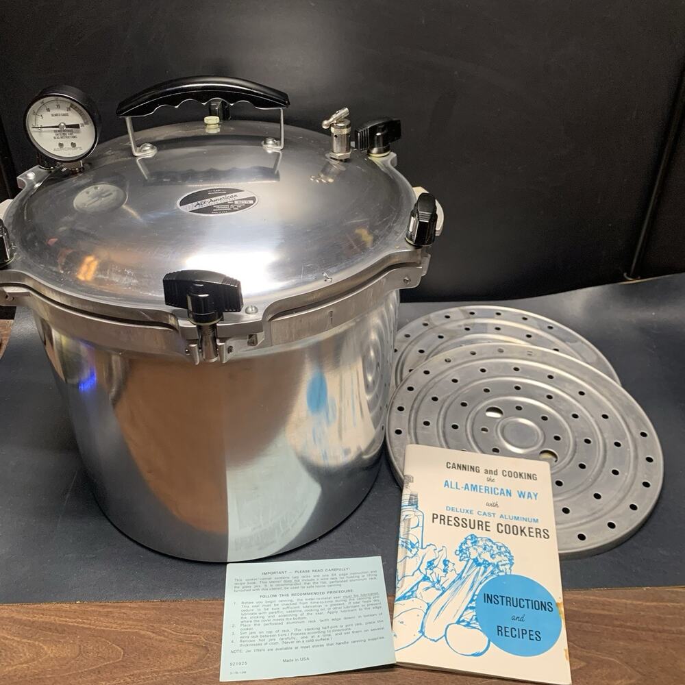 Vintage ALL-AMERICAN 921-1/2 Pressure Cooker/Canner Cast Aluminum 21.5 Qt, EUC.